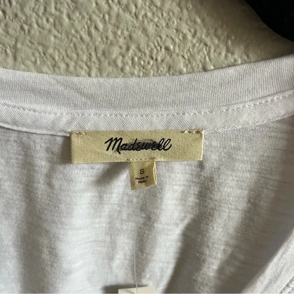 NWT Madewell White The Easy Crop V-Neck Tee in Soft Slub Small - Picture 3 of 7